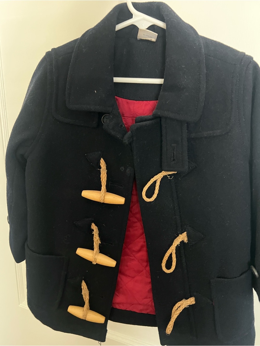Navy Wool Toddler Toggle Coat